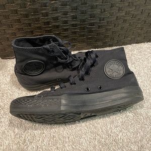 Black on black converse high tops